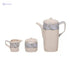 Rosa FM Bloom T.Shape Porcelain Tea And Coffee Cup Set, 29 Pieces (Pot with lid + 6 tea cups + 6 cup plates + sugar bowl with lid + milk jug + 6 coffee cups + 6 coffee cup plates) - Safqqa Egypt