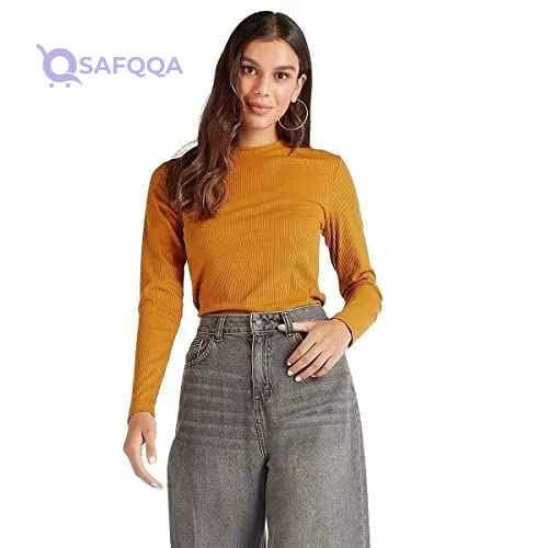 Splash Women's Basic T-Shirt-Moustarda - Safqqa Egypt