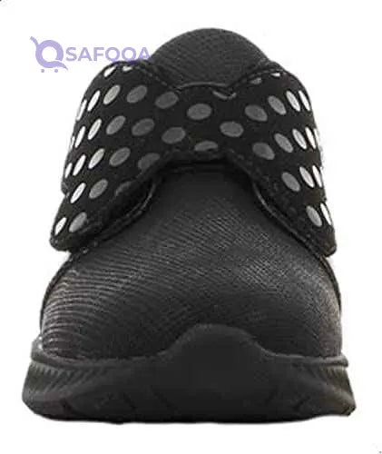 Leomil Leather School Shoes for Girls with Minnie Mouse Stitched Detail, Velcro Closure, and Pull Tab - Safqqa Egypt