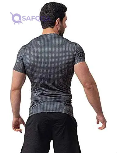 Magma Polyester Printed Round Neck Short Sleeves Sport T-Shirt for Men - Safqqa Egypt