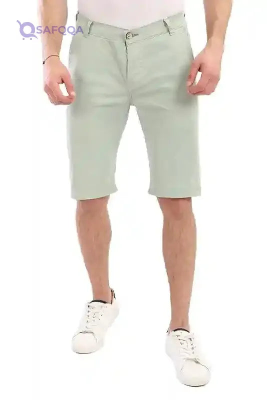 White Rabbit Men Short -Casual Gabardine Short - Safqqa Egypt