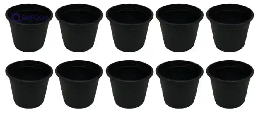 20cm Black Planter - Set of 1 Piece Black plant pots, from Macrame Art Space- No Box - Safqqa Egypt