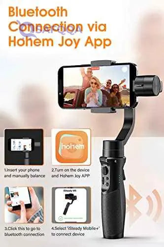 Hohem iSteady Mobile+ 3-Axis Handheld Gimbal Stabilizer for iPhone & Android – Black (ISMP01B) - Safqqa