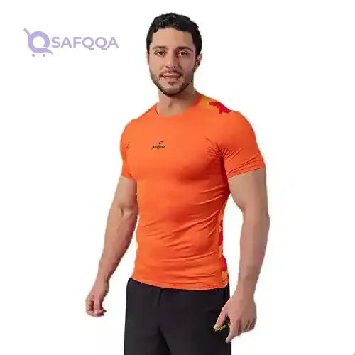 Magma Front Logo Back Camouflage Pattern Short Sleeves Sports T-Shirt for Men - Safqqa Egypt
