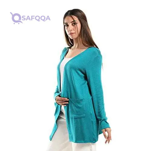 JAMILA Women's Long Sleeve Cardigan with Side Pockets - Safqqa Egypt