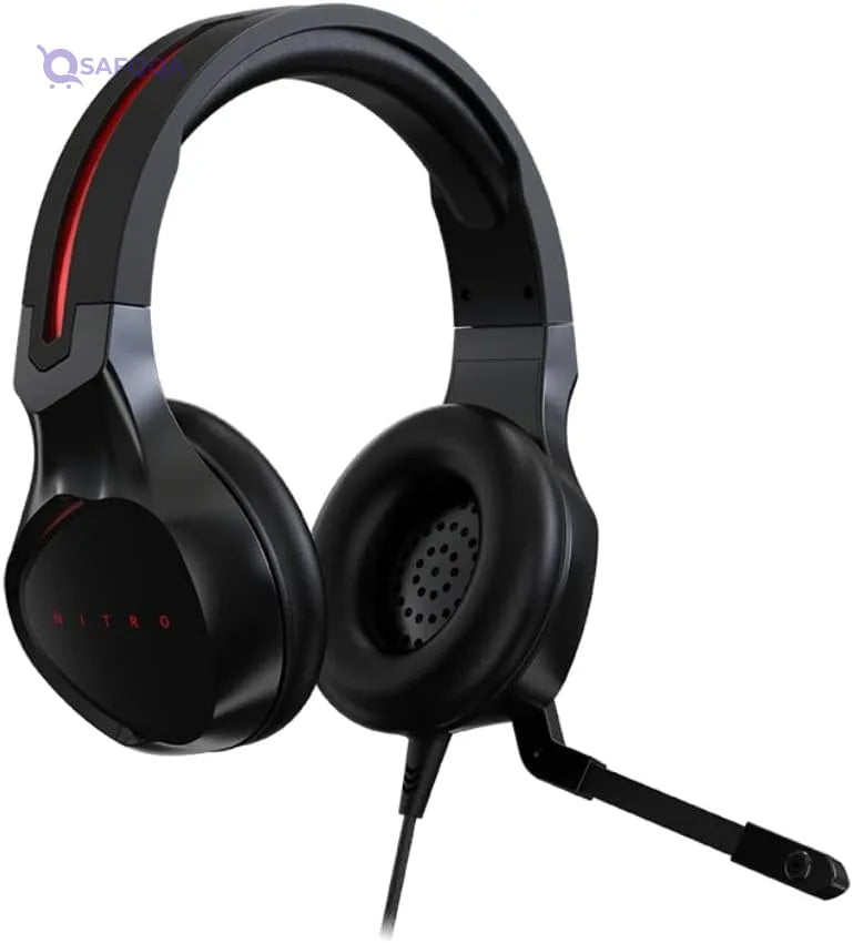acer Gaming Headset with Flexible Omnidirectional Mic, Adjustable Headband, Black NHW820 - Safqqa