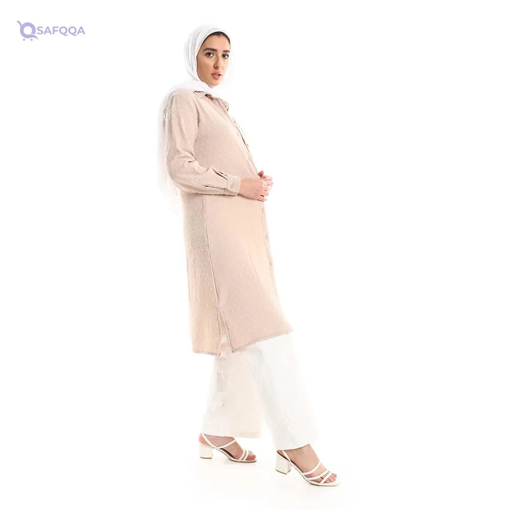 Jamila Women Self Stitches Tunic with Sided Slits - Safqqa