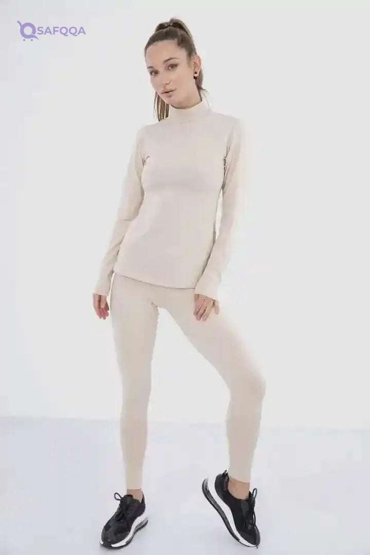 Carina Cotton Elastic-Waistband Solid Leggings for Women - Safqqa Egypt