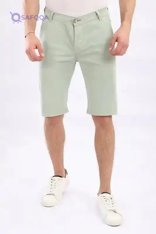White Rabbit Men Short -Casual Gabardine Short - Safqqa Egypt