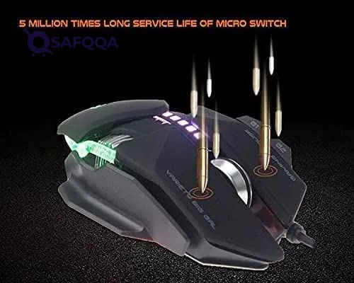 Meetion GM80 - Transformers Mechanical Gaming Mouse (4000 DPI) - For PC & Laptop - Black - Safqqa