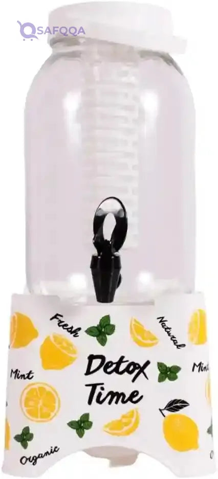 Herevin Beverage Dispenser with Stand with Infuser, 5 Liter Capacity, White - Safqqa