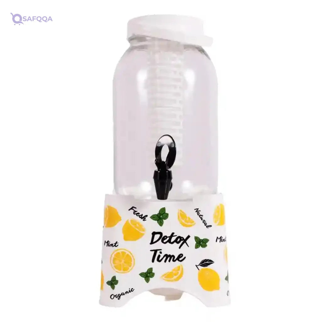 Herevin Beverage Dispenser with Stand with Infuser, 5 Liter Capacity, White - Safqqa