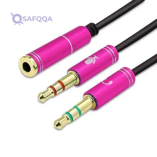 KEENDEX KX2029 3.5 MM SPEAKER AND HEADPHONES AUDIO SPLITTER WITH 2 MALE PORTS - Safqqa Egypt