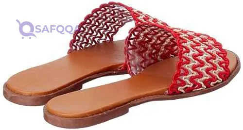 sway 1 c.m slippers,cotton lace fabric strap - Safqqa Egypt
