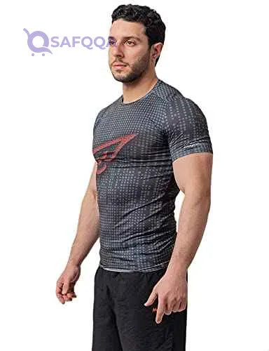 Magma Polyester Printed Round Neck Short Sleeves Sport T-Shirt for Men - Safqqa Egypt