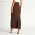 Solid Maxi Pencil Skirt with Slit Detail - Safqqa Egypt