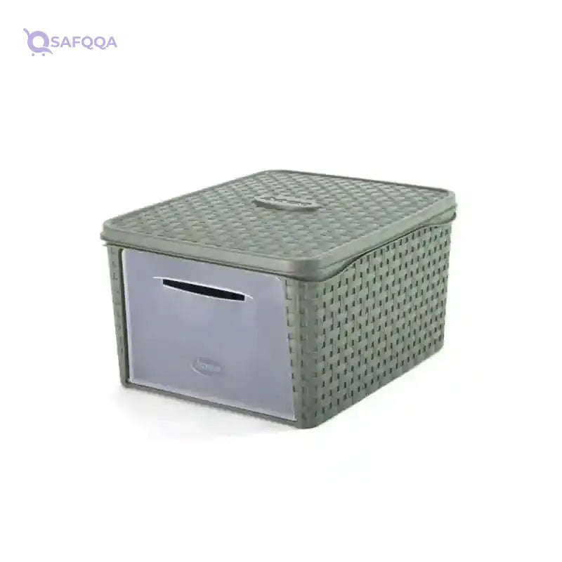 Bama Storage Box with Front Door - 40L/40x50cm, Cream (Made in Italy) - Safqqa
