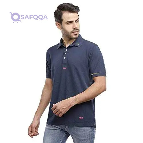Coup Slim Fit Plain Polo Shirt with Short Sleeves and Button Closure - Safqqa Egypt