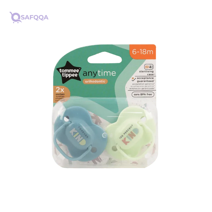 Tommee Tippee Anytime Silicone Soother – 6–18 Months, Orthodontic Design, BPA Free - Safqqa