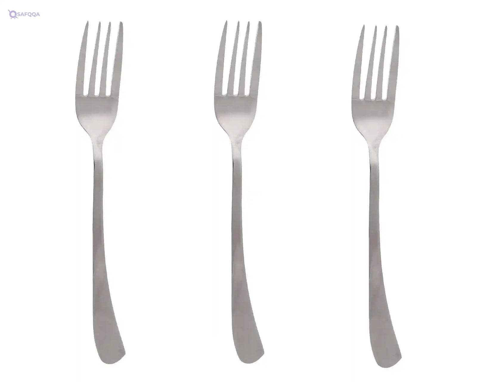 Zinnia Stainless Steel Curvy/Mirror Table Forks 3-Piece Set, - Safqqa