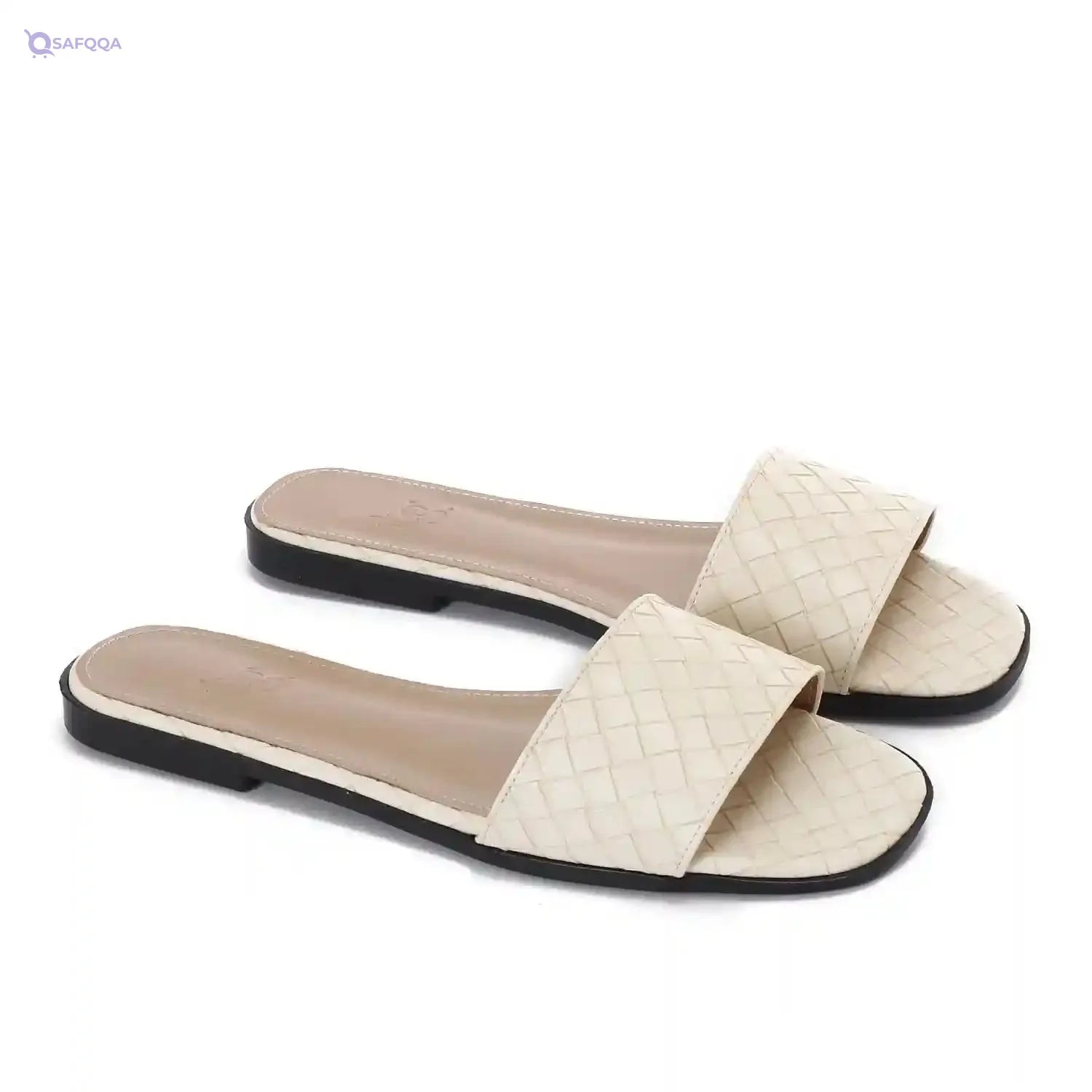 womens Braided Flat Slipper Flip-Flop - Safqqa Egypt