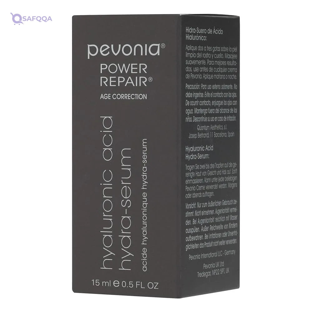PEVONIA Power Repair Age Correction Hyaluronic Acid Hydra-Serum – 0.5 fl. oz – Hydrating & Rejuvenating - Safqqa