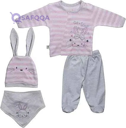Baby Shoora baby-girls Pijama Set Embroidered for girls Baby Set (pack of 4) - Safqqa Egypt