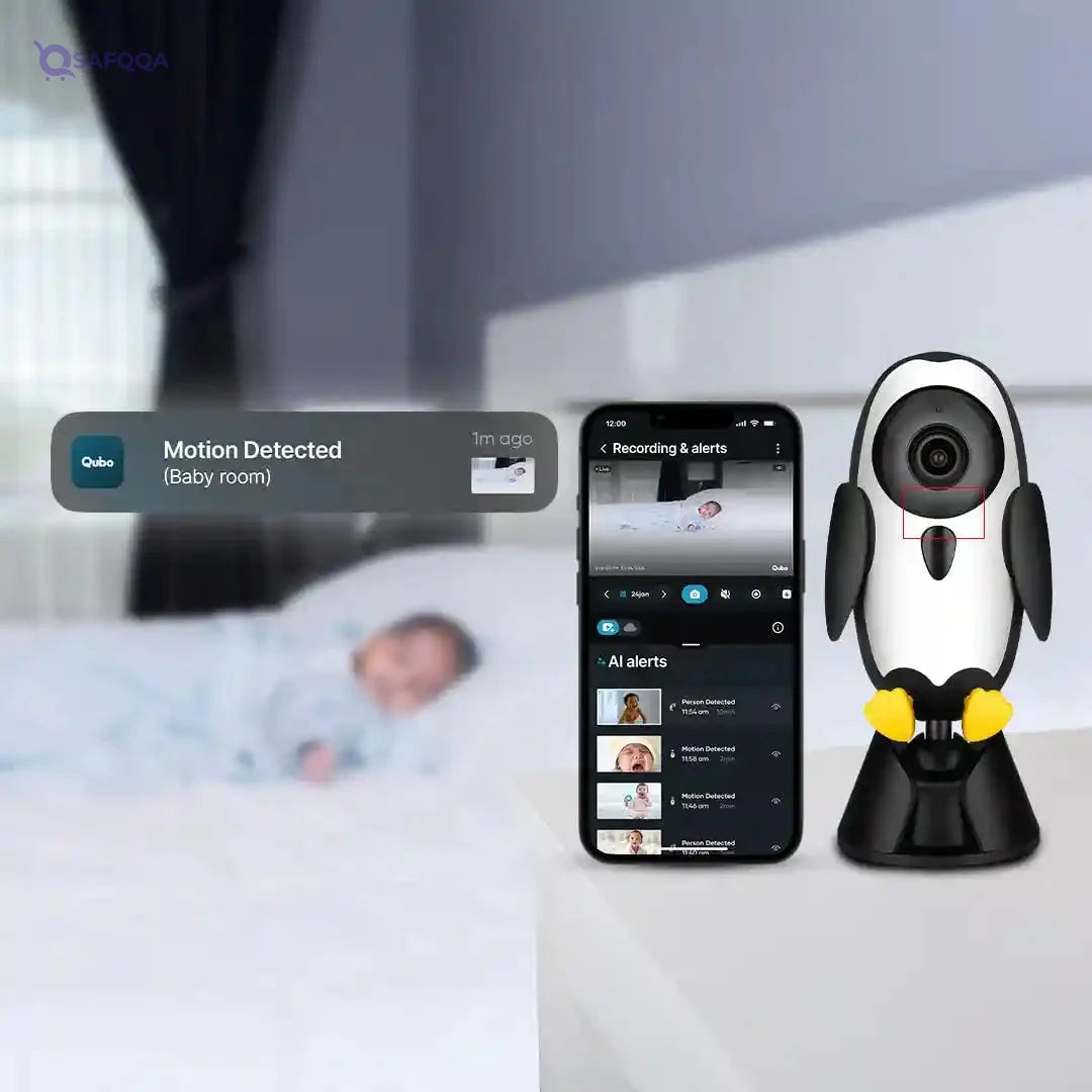 Qubo Smart Baby Camera – 1080P HD WiFi Monitor with Cry Alert & Two-Way Audio - Safqqa