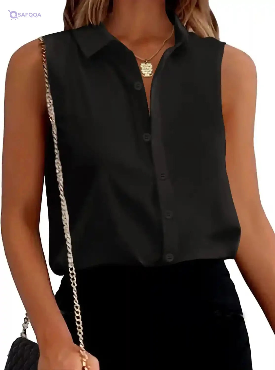 Zeagoo Women's Sleeveless Button Down Shirts Soft, lightweight, and breathable fabric - Safqqa