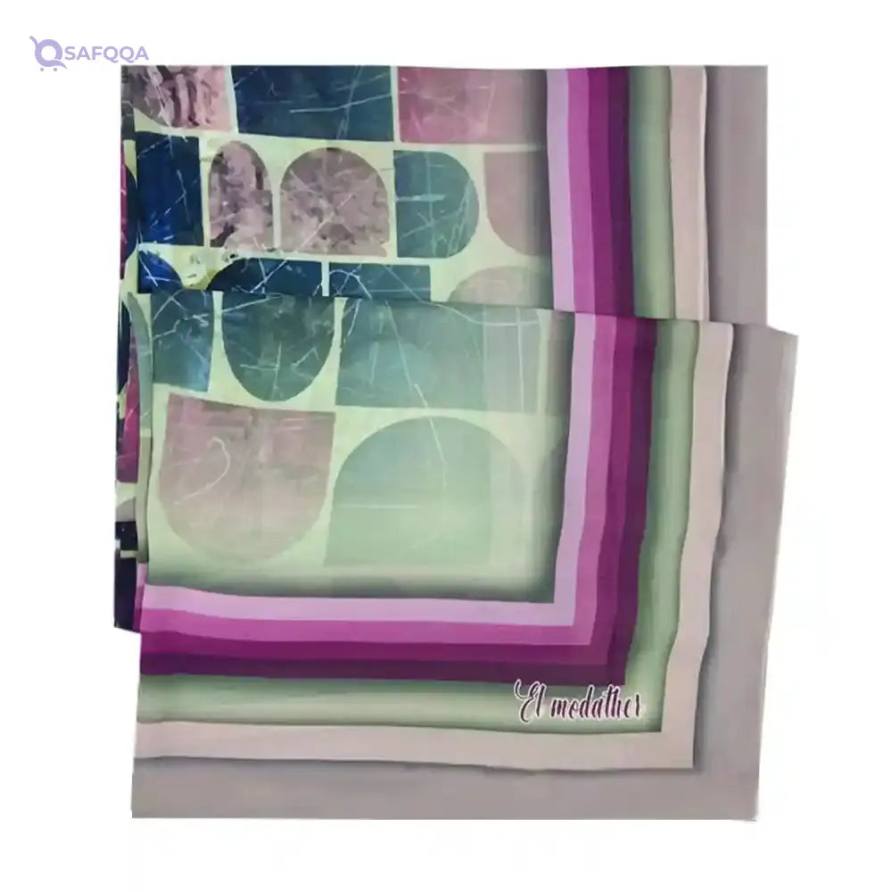 EL Modather Chiffon Crepe Scarf for women 195 * 70cm-Multicolor - Safqqa Egypt