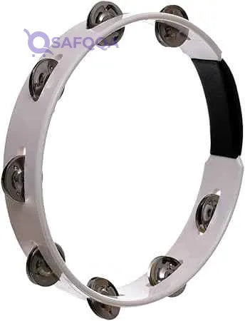 Dadi MT12A Colorful Plastic Tambourine with Metal Jingles - White & Black - Safqqa Egypt