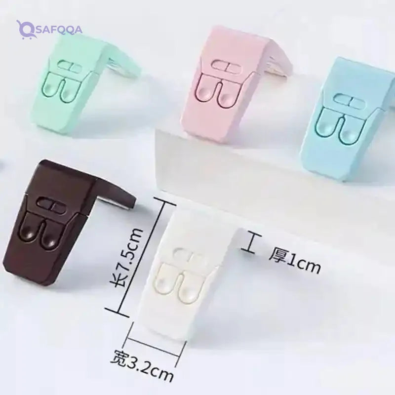 Baby Safety Lock for Cabinet Plastic Adhesive for Drawer/Refrigerator/Cabinet/Door/Sliding Door | Child Furniture Safety Lock 6 Pack - Safqqa