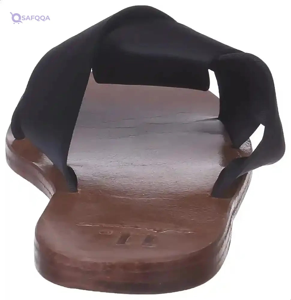 U By Misura Satin Knotted Strap Square-Toe Slide Slippers for Women - Safqqa Egypt