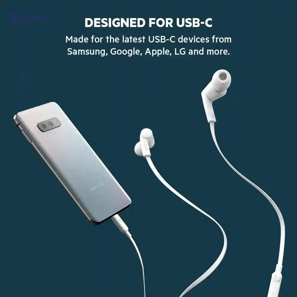 Belkin Wireless Earphones with USB-C Connector - High-Quality Sound - Safqqa