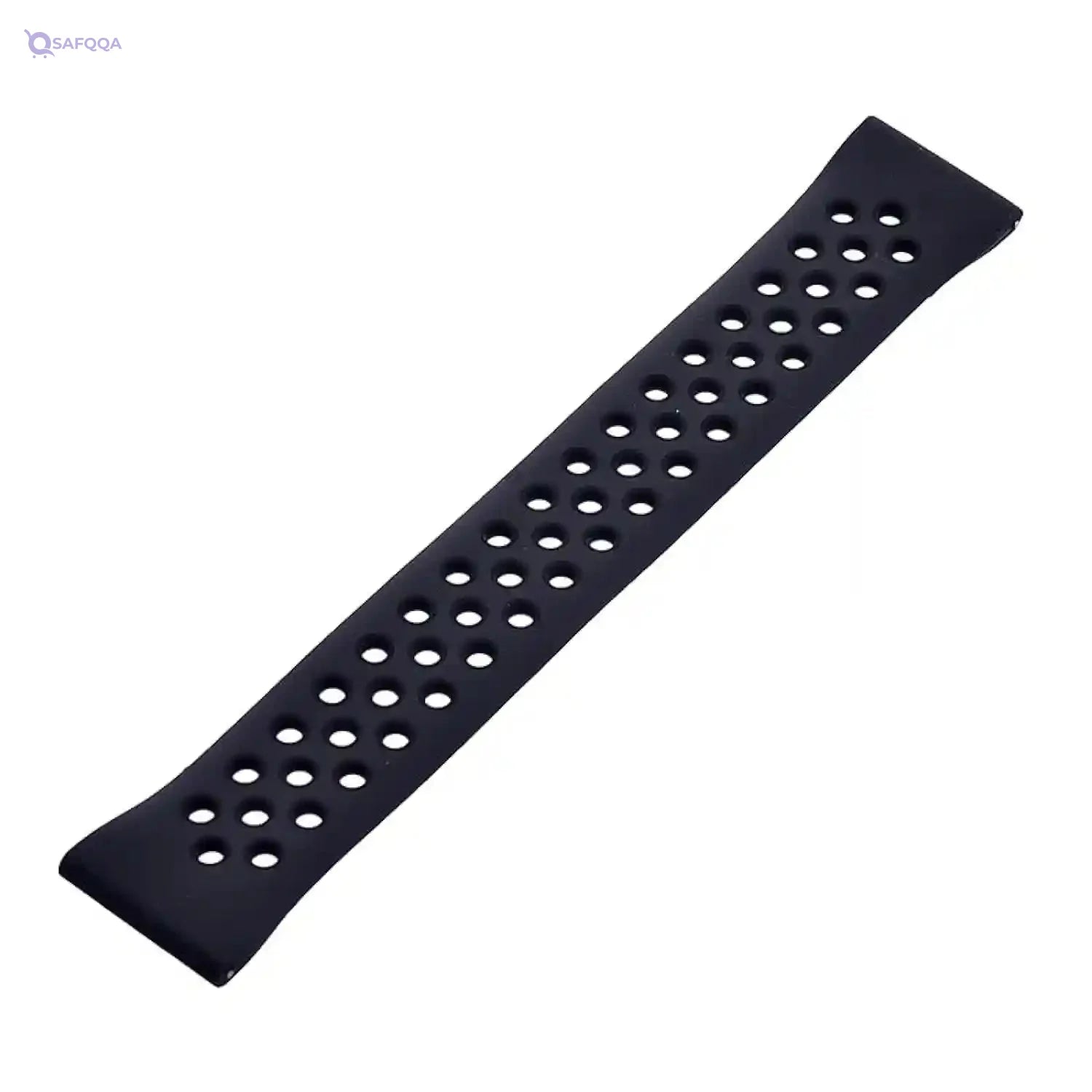 Generic Silicone Adjustable Watch Strap With Holes Design For Unisex Compatible With Smart Watches 20 MM - Black - Safqqa Egypt