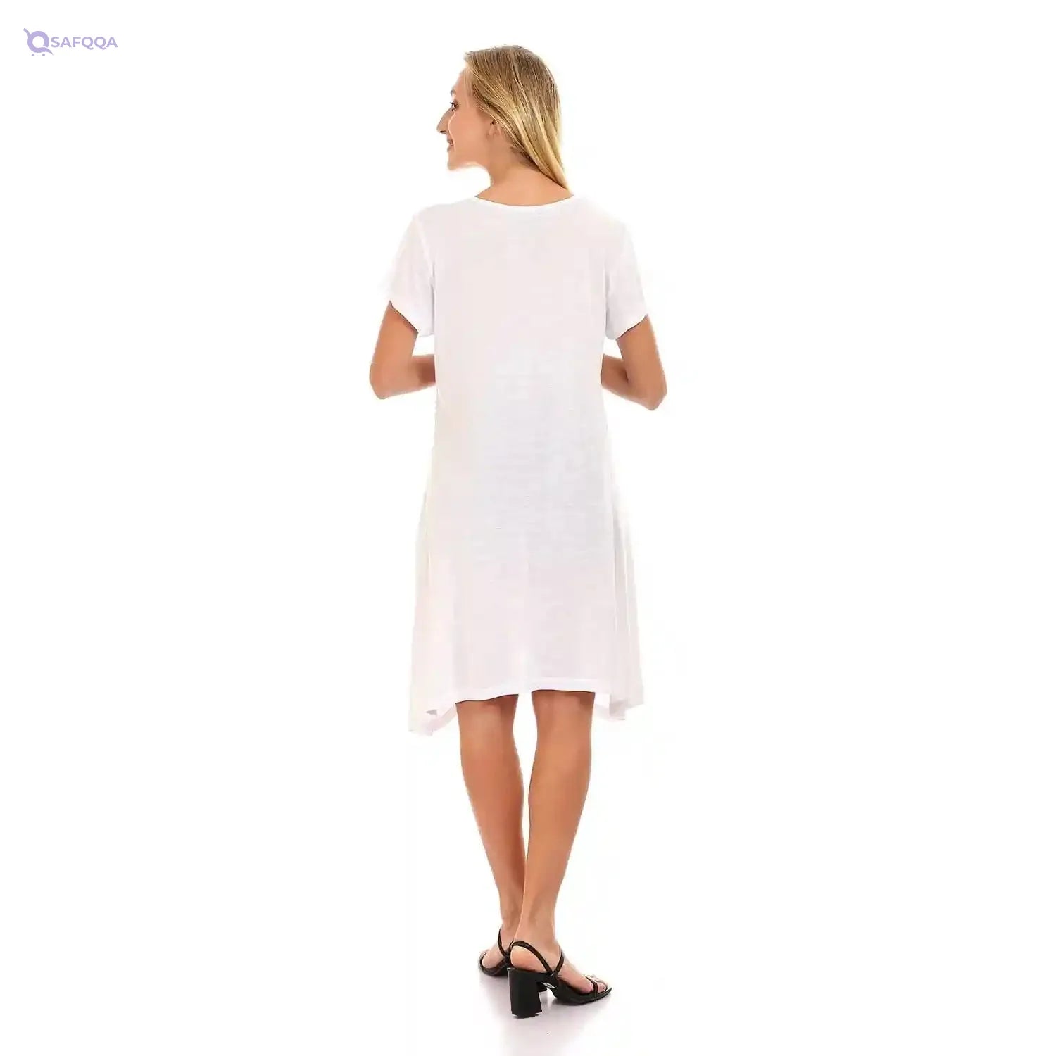JAMILA Women Self Patterned Loose Short Dress DRESS - Safqqa Egypt