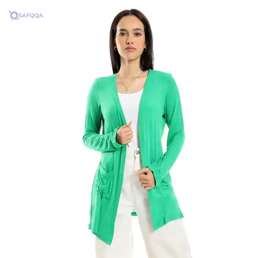 Jamila Women Side Pockets Short Cardigan SWEATER - Safqqa Egypt