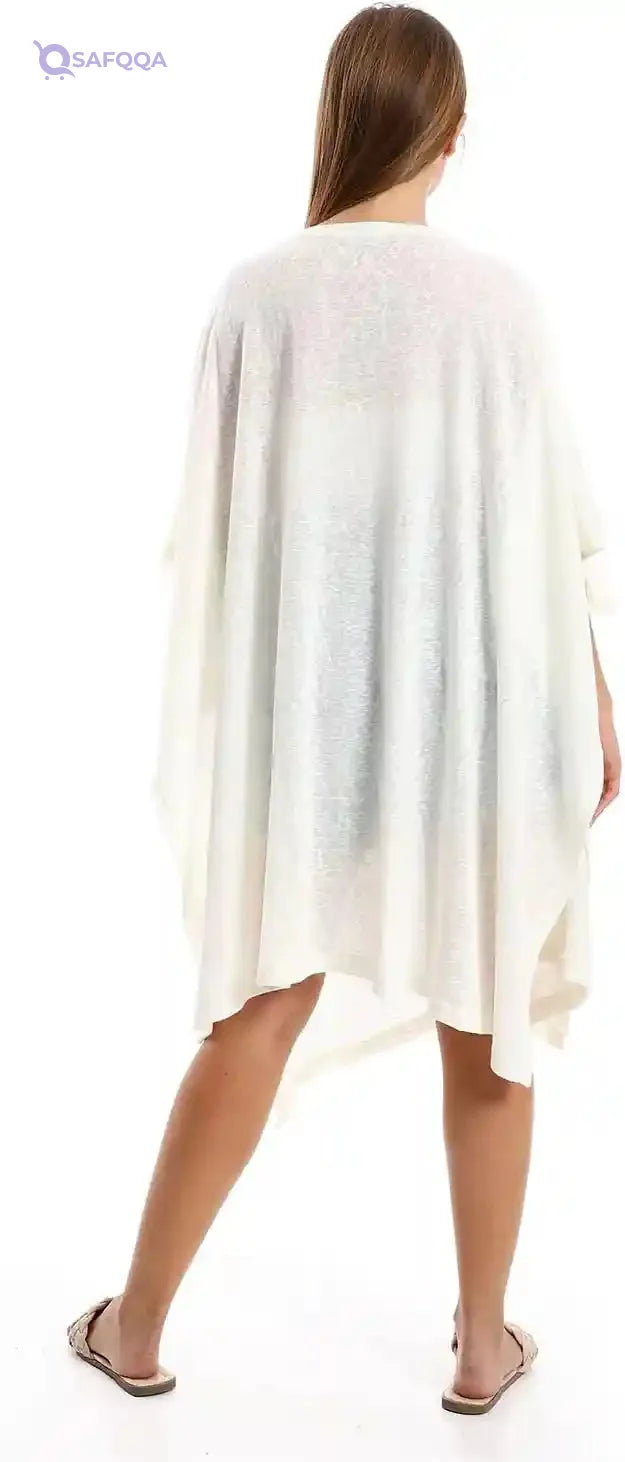 JAMILA Women Knitted Deep Round Batwing Sleeves Cover Up OUTERWEAR - Safqqa Egypt