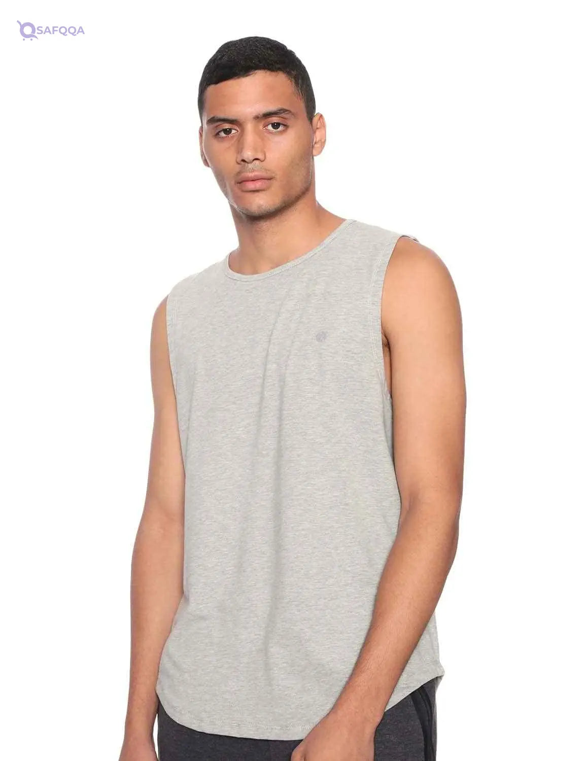 34 Front Logo Round-Neck Cotton T-Shirt for Men - Safqqa Egypt