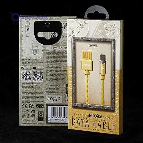 REMAX DATA CABLE RC-095I LIGHTNING CABLE 1M, GOLD - Safqqa Egypt