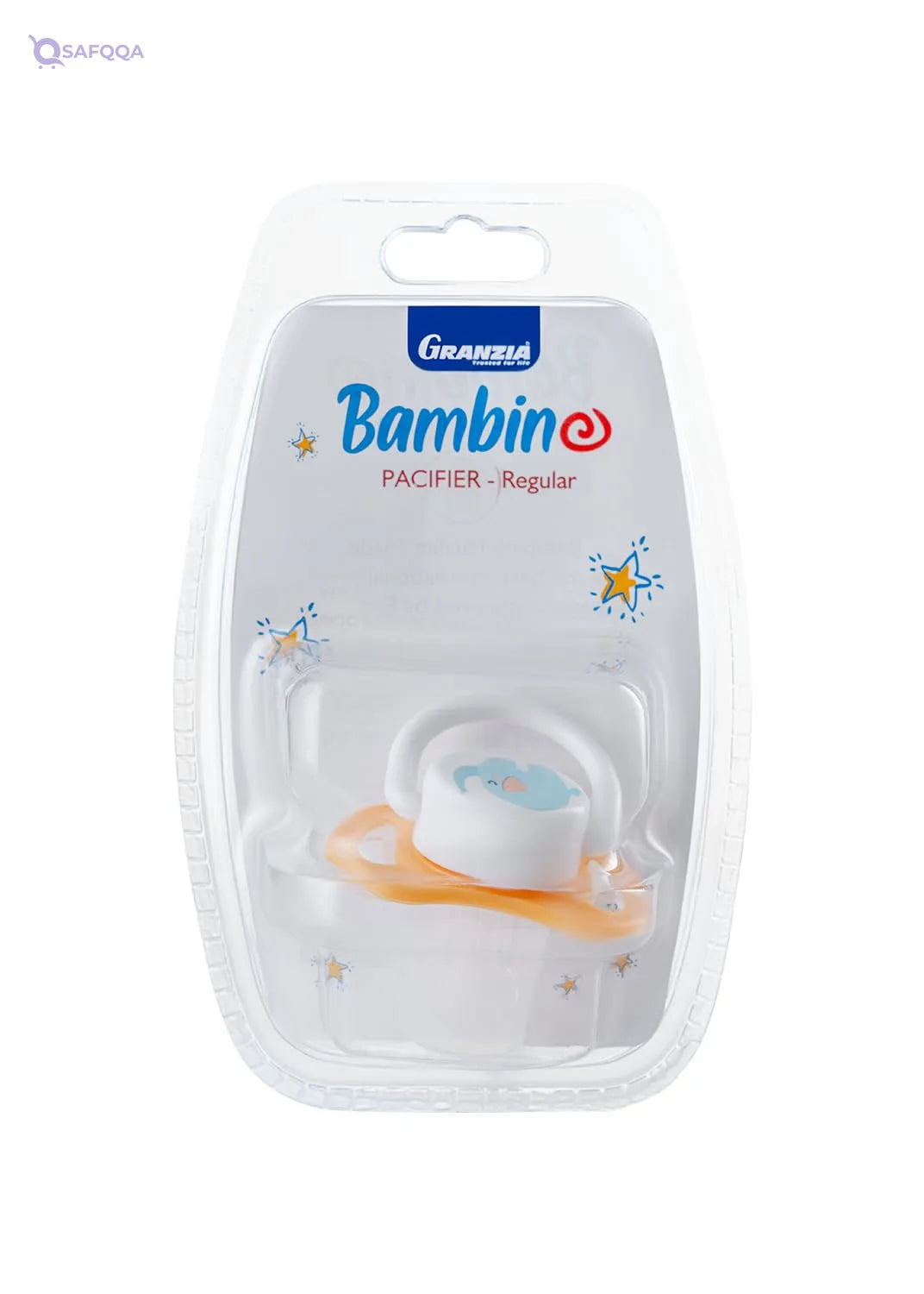 Granzia Bambino Regular Baby Pacifier, Orange Helps soothe and comfort babies - Safqqa