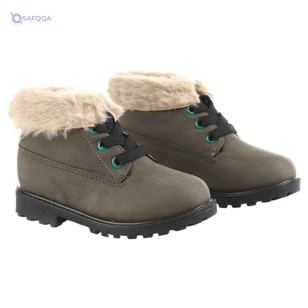 Hawsa kids girls HK1120 Half Boot ( Olive ) - Safqqa Egypt