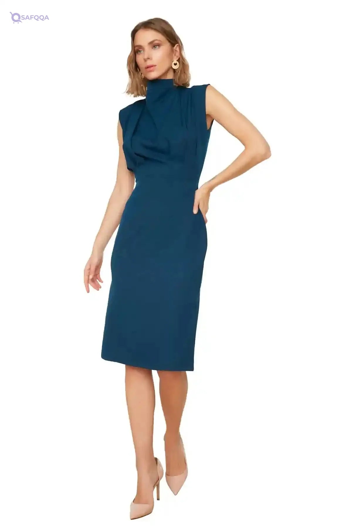 Trendyol Women’s Ribbed Bodycon Midi Knitted Dress – TWOAW - Safqqa