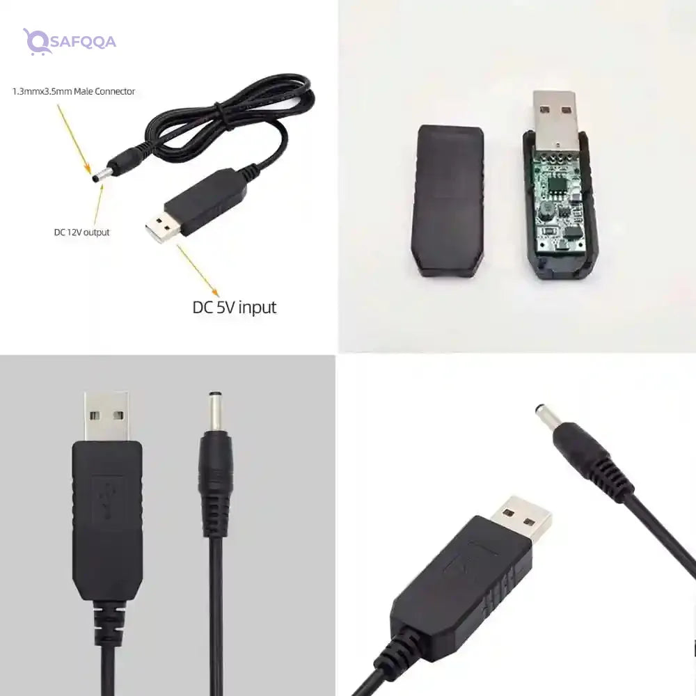 cablecc 5V USB 2.0 Type-A to 2.5mm/2.1mm DC 12V Voltage Riser Boost Power Plug Barrel Connector Cable 100cm - Safqqa Egypt