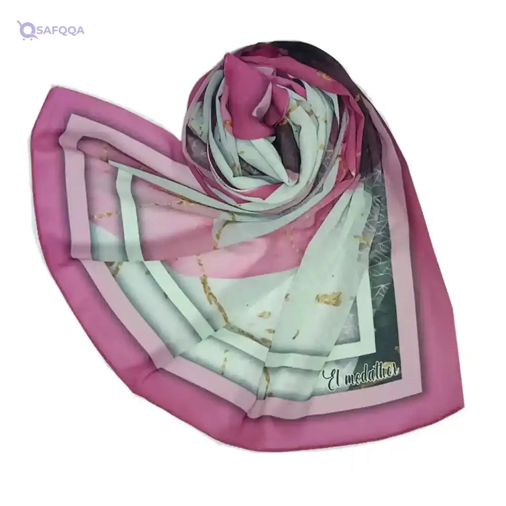 EL Modather Chiffon Crepe Scarf for women 195 * 70cm-Multicolor - Safqqa Egypt