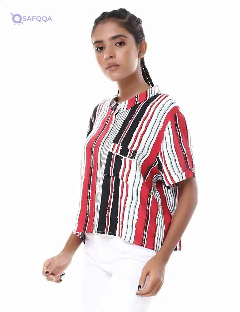 Ravin Loose Fit Striped Shirt for Women - Safqqa Egypt