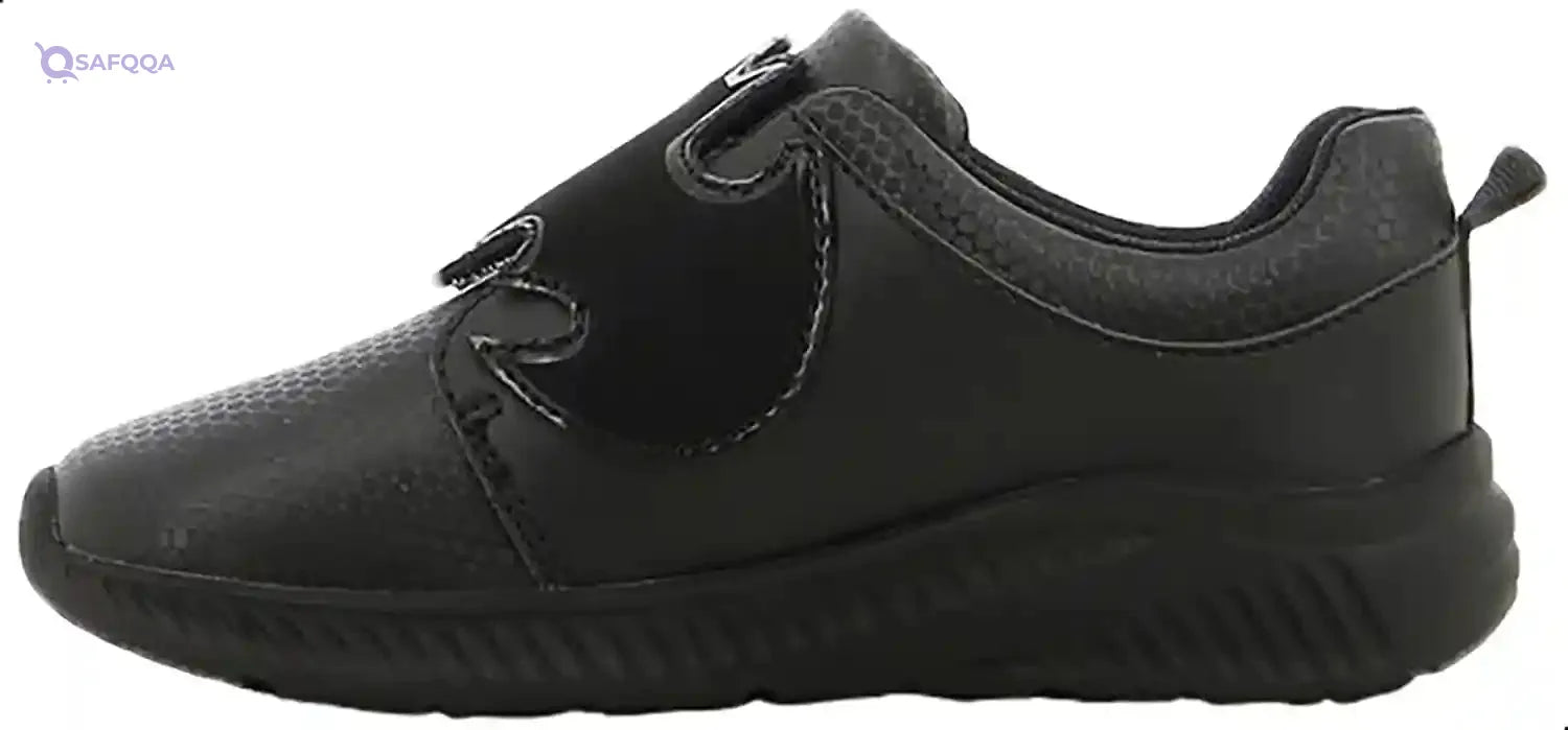 Leomil Leather Batman Stitched Detail Velcro Closure School Shoes with Pull Tab for Boys - Safqqa Egypt