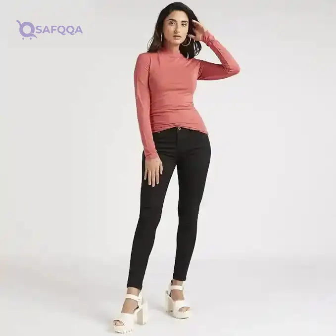 Splash Women’s 6035721 W Mock Turtle Neck T-Shirt (Pack of 1) - Safqqa Egypt