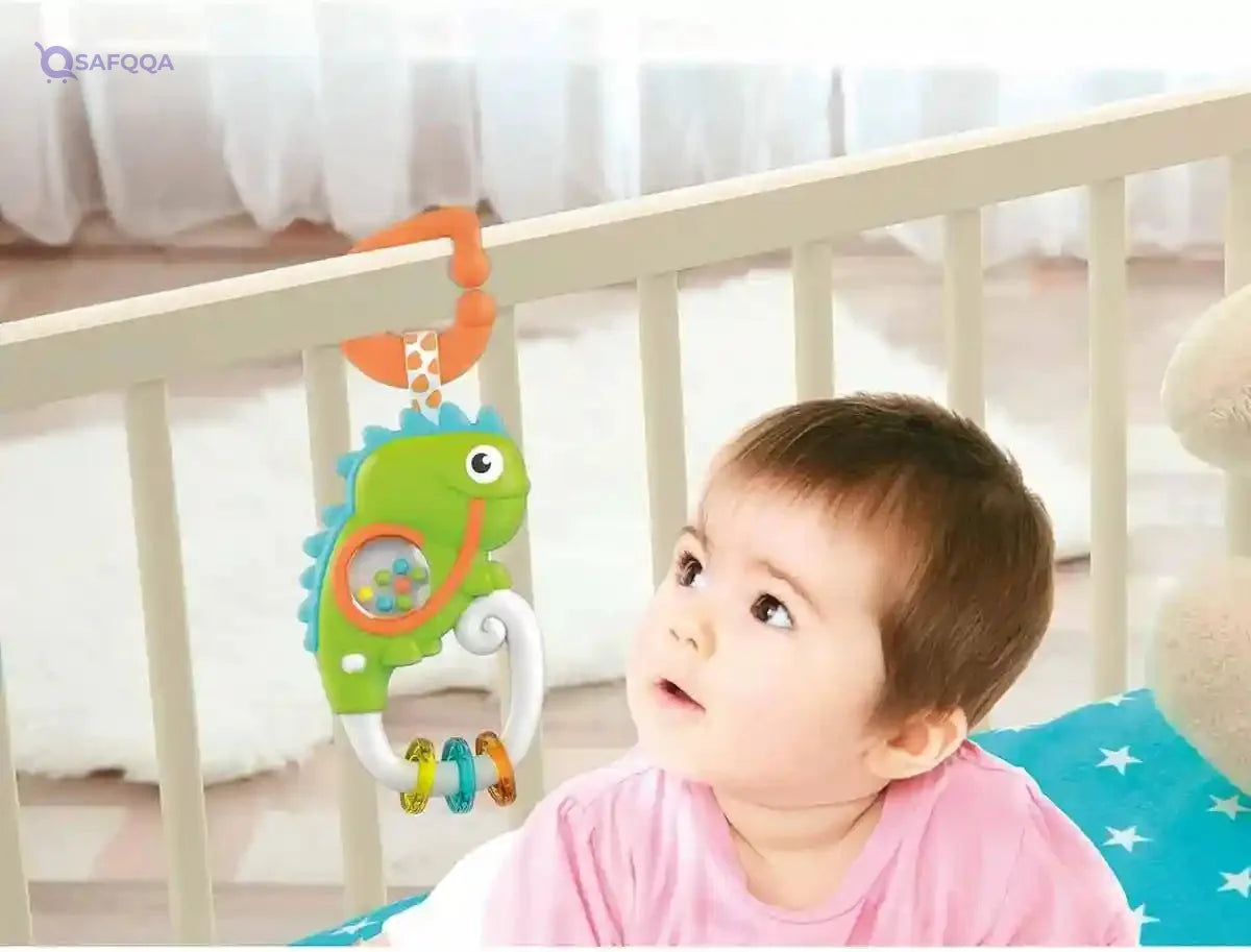 Clementoni Ba - 17332 - interactive chameleon rattle - early childhood game with melodies and sound boy toys, girl toys, birthday gift, Christmas gift, growth, fun, for kids. - Safqqa Egypt