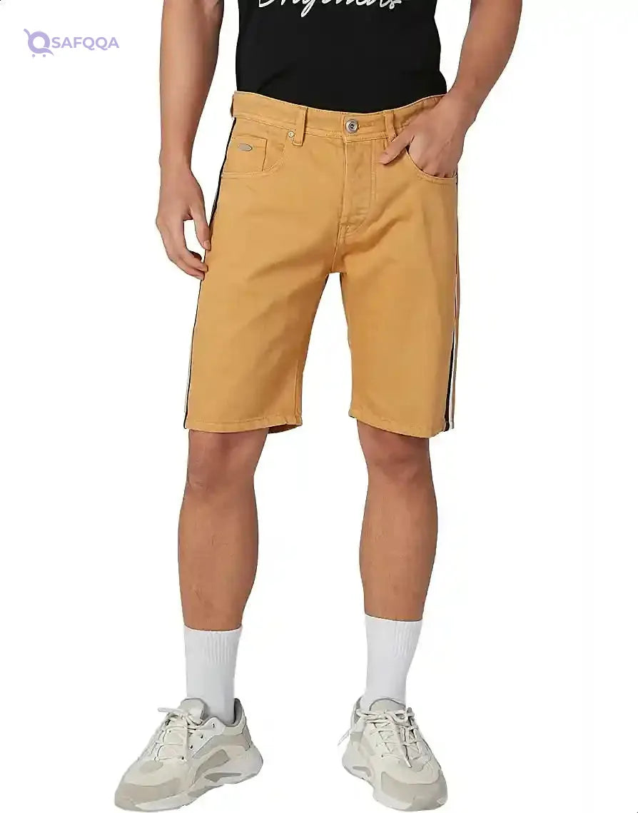 Splash Front-Button Side-Stripe Shorts For Men - Safqqa Egypt